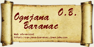 Ognjana Baranac vizit kartica